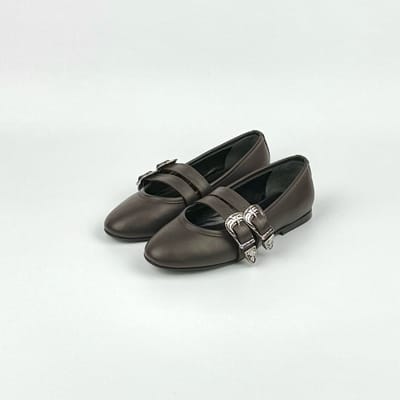 Балетки Berly кофейные гладкие